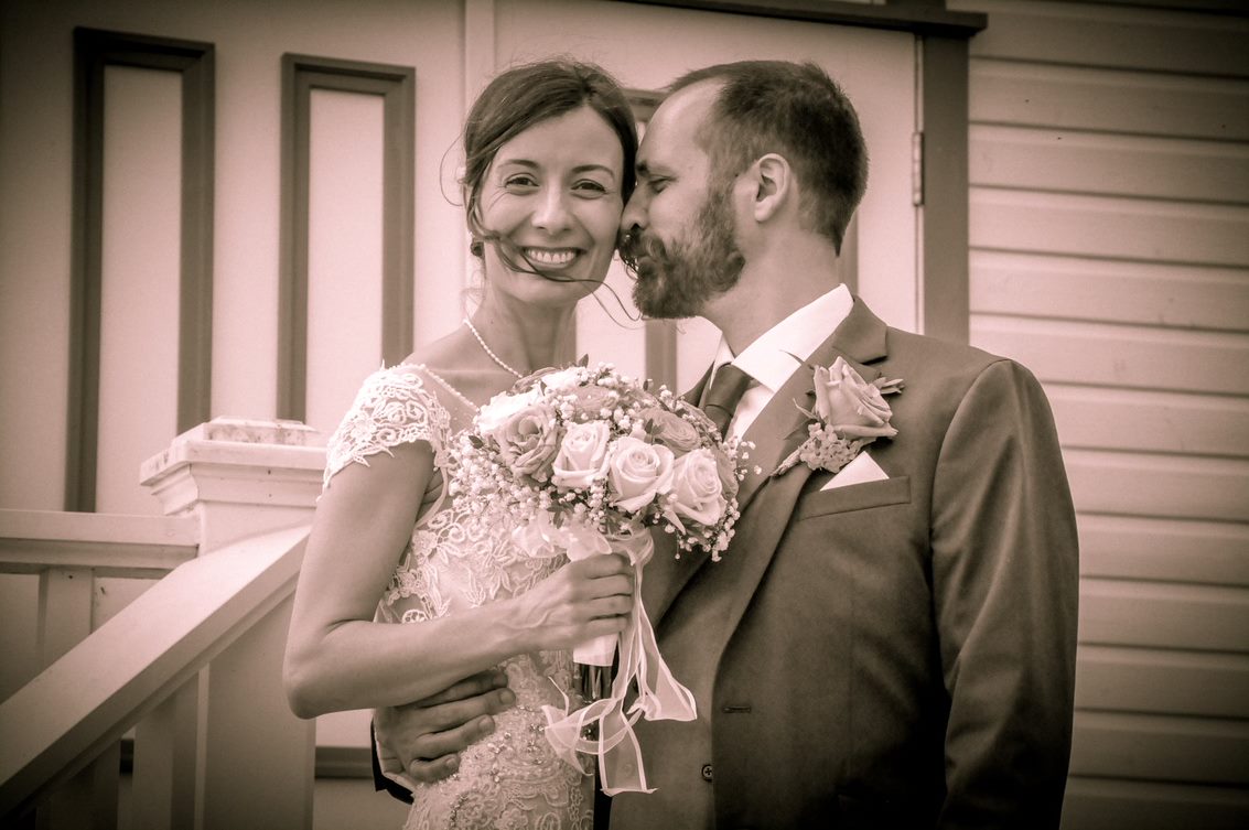 Galerie événement Michel Gauthier photographe mariage couple noir blanc sourire